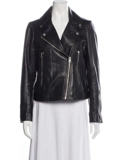 Pre-owned Rag & Bone Leather Biker Jacket In Black