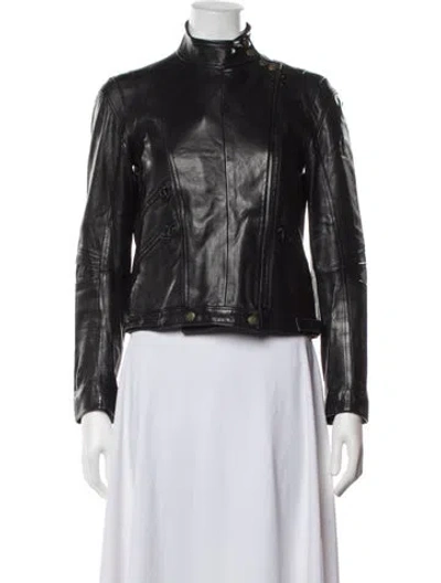 Pre-owned Rag & Bone Leather Biker Jacket In Black
