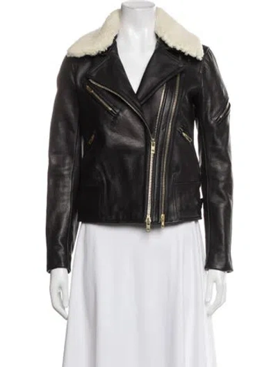 Pre-owned Rag & Bone Leather Biker Jacket In Black