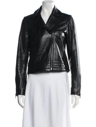 Pre-owned Rag & Bone Leather Biker Jacket In Black