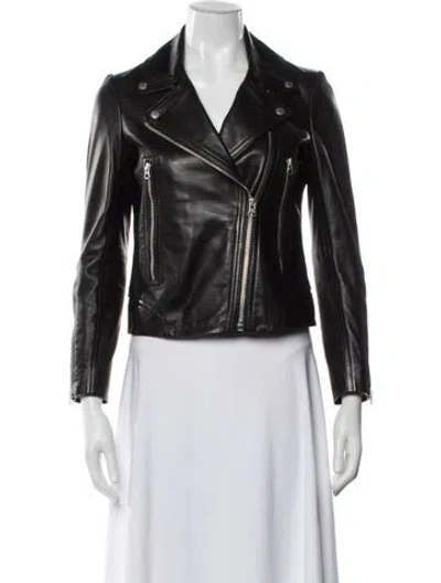 Pre-owned Rag & Bone Leather Biker Jacket In Black