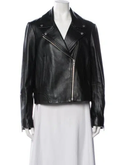 Pre-owned Rag & Bone Leather Biker Jacket In Black