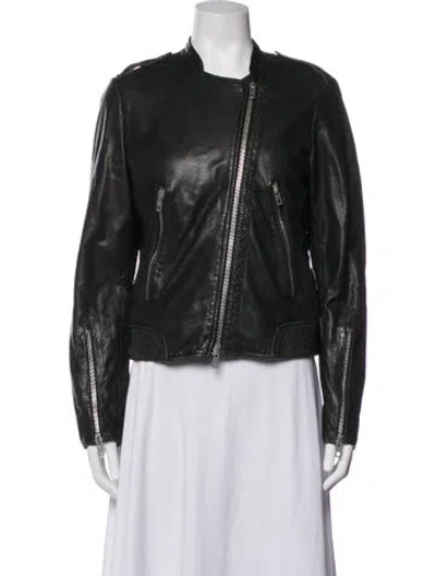 Pre-owned Rag & Bone Leather Biker Jacket In Black