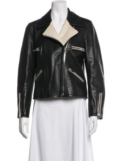 Pre-owned Rag & Bone Leather Biker Jacket In Black