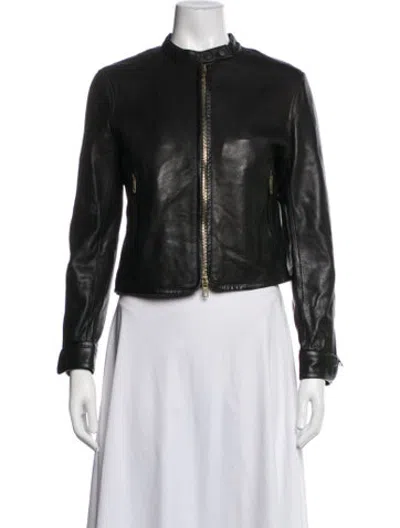 Pre-owned Rag & Bone Leather Biker Jacket In Black