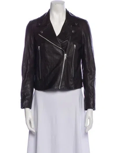 Pre-owned Rag & Bone Leather Biker Jacket In Brown