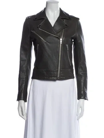 Pre-owned Rag & Bone Leather Biker Jacket In Brown