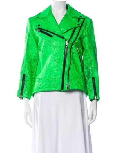 Pre-owned Rag & Bone Leather Biker Jacket In Multi