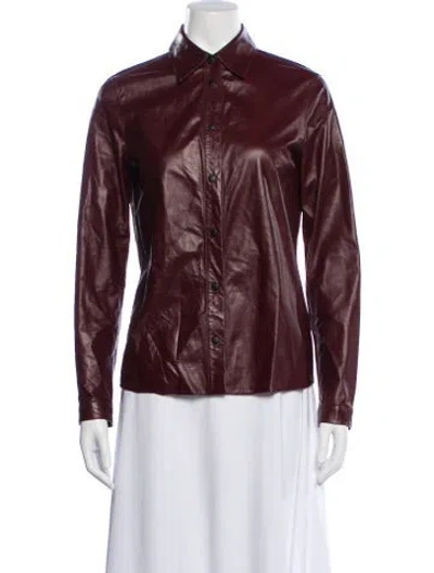 Pre-owned Rag & Bone Leather Biker Jacket In Purple