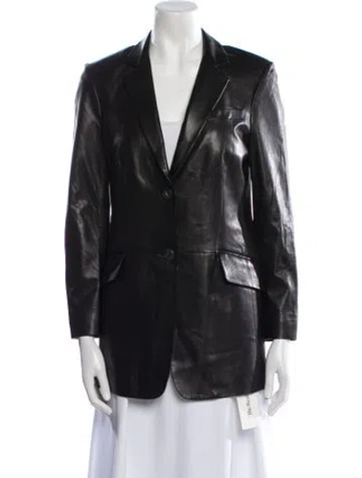 Pre-owned Rag & Bone Leather Blazer In Black