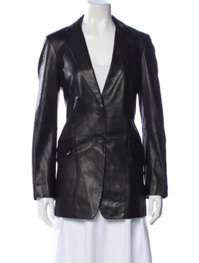 Pre-owned Rag & Bone Leather Blazer In Black