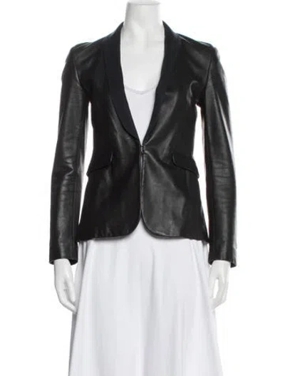 Pre-owned Rag & Bone Leather Blazer In Blue