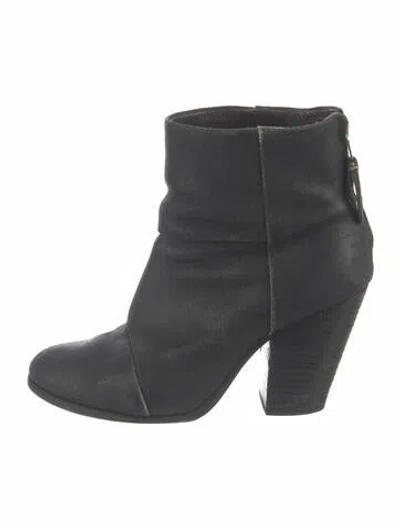 Pre-owned Rag & Bone Leather Boots In Black