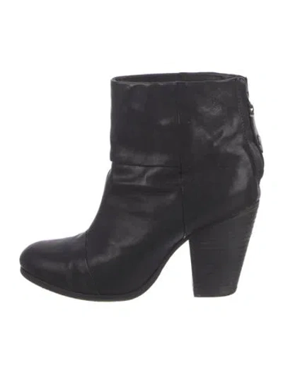 Pre-owned Rag & Bone Leather Boots In Black