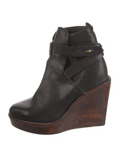 Pre-owned Rag & Bone Leather Boots In Black