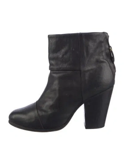 Pre-owned Rag & Bone Leather Boots In Black