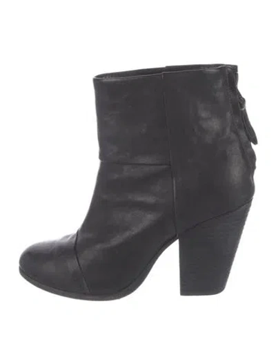 Pre-owned Rag & Bone Leather Boots In Black