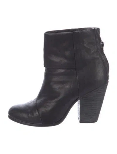 Pre-owned Rag & Bone Leather Boots In Black
