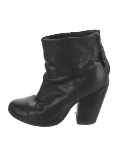 Pre-owned Rag & Bone Leather Boots In Black