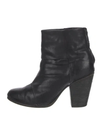 Pre-owned Rag & Bone Leather Boots In Black
