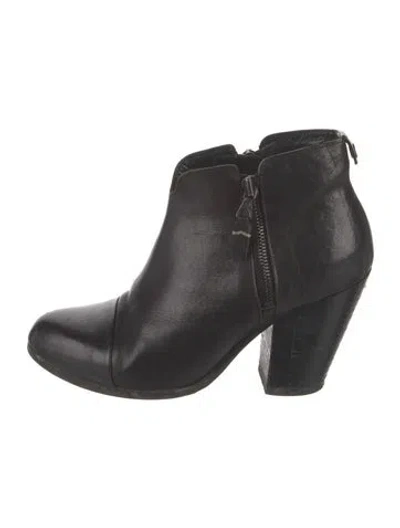 Pre-owned Rag & Bone Leather Boots In Black