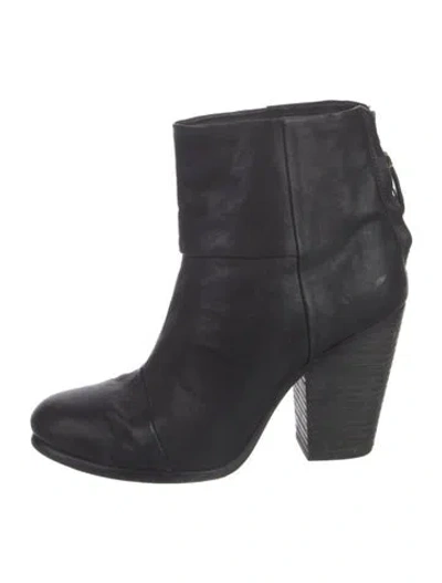 Pre-owned Rag & Bone Leather Boots In Black