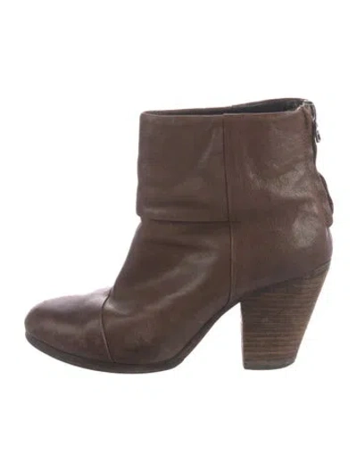 Pre-owned Rag & Bone Leather Boots In Black