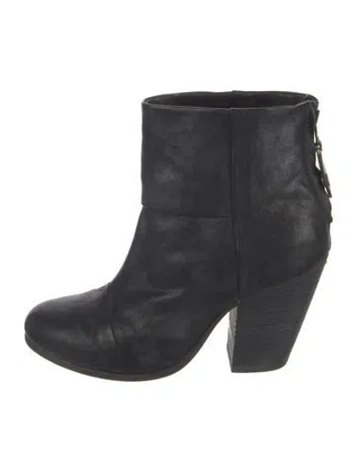 Pre-owned Rag & Bone Leather Boots In Black
