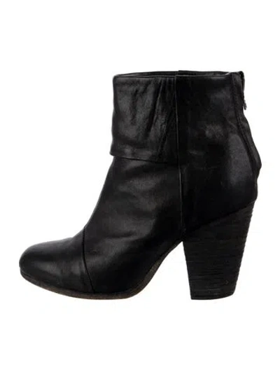Pre-owned Rag & Bone Leather Boots In Black