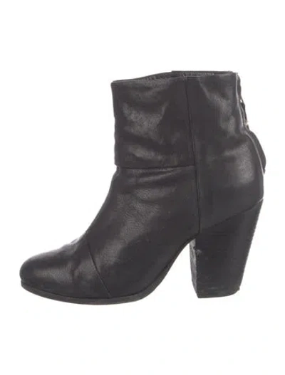 Pre-owned Rag & Bone Leather Boots In Black