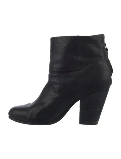 Pre-owned Rag & Bone Leather Boots In Black