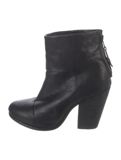 Pre-owned Rag & Bone Leather Boots In Black