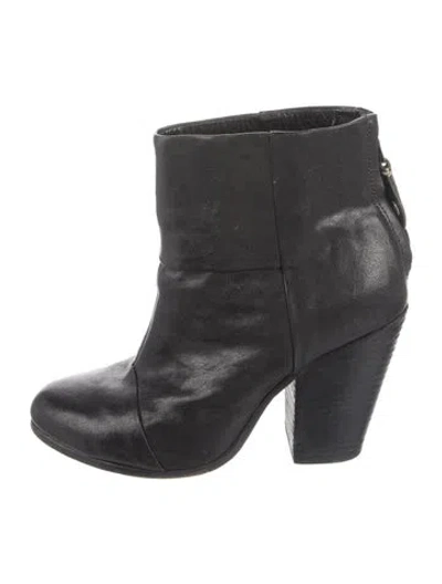 Pre-owned Rag & Bone Leather Boots In Black