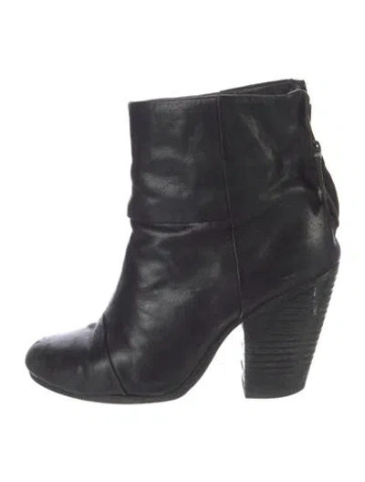 Pre-owned Rag & Bone Leather Boots In Black