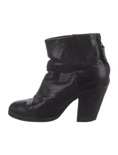 Pre-owned Rag & Bone Leather Boots In Black
