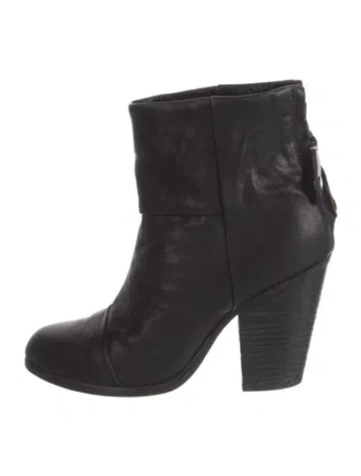 Pre-owned Rag & Bone Leather Boots In Black