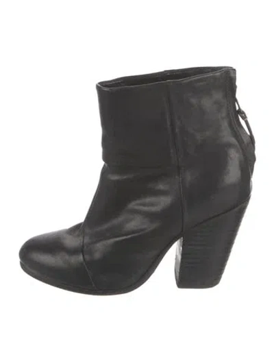 Pre-owned Rag & Bone Leather Boots In Black