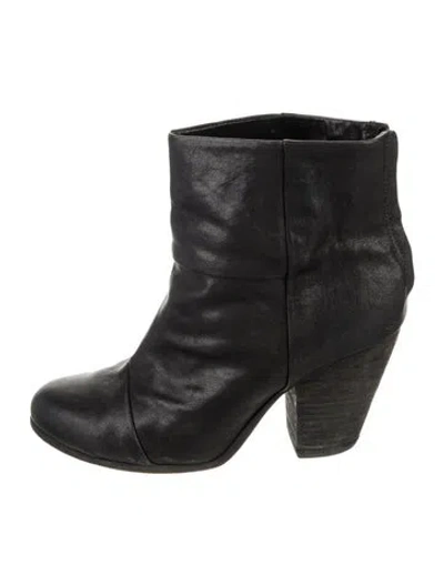 Pre-owned Rag & Bone Leather Boots In Black
