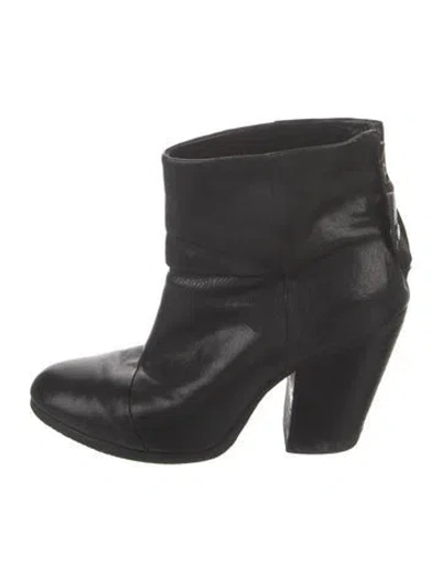 Pre-owned Rag & Bone Leather Boots In Black