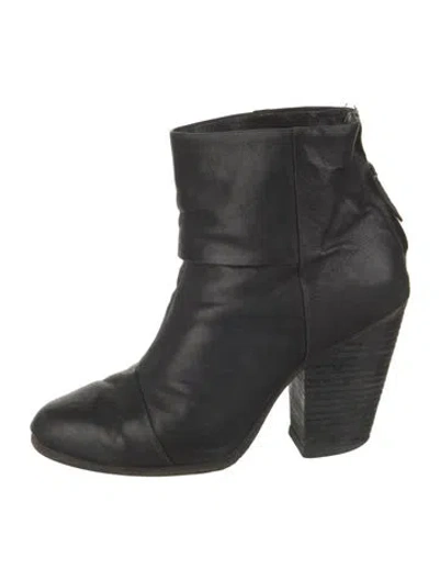 Pre-owned Rag & Bone Leather Boots In Black