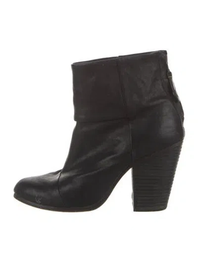 Pre-owned Rag & Bone Leather Boots In Black
