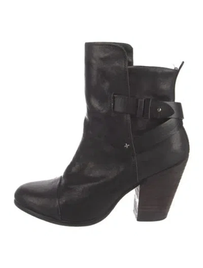Pre-owned Rag & Bone Leather Boots In Black