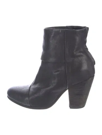 Pre-owned Rag & Bone Leather Boots In Black