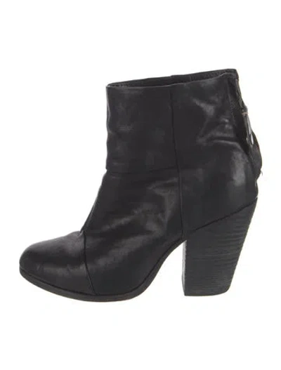 Pre-owned Rag & Bone Leather Boots In Black