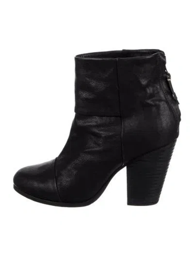 Pre-owned Rag & Bone Leather Boots In Black