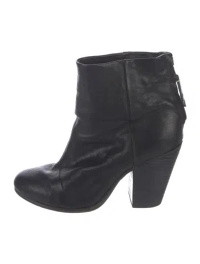 Pre-owned Rag & Bone Leather Boots In Black/blue