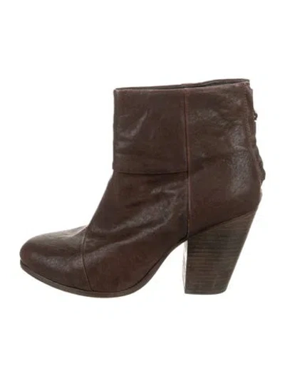 Pre-owned Rag & Bone Leather Boots In Brown