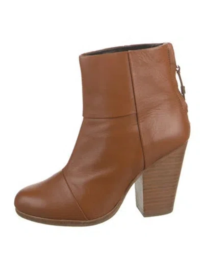 Pre-owned Rag & Bone Leather Boots In Brown/neutrals