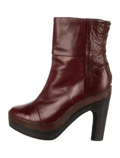 Pre-owned Rag & Bone Leather Boots In Burgundy