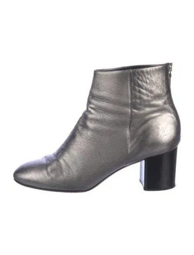 Pre-owned Rag & Bone Leather Boots In Metallic/silver